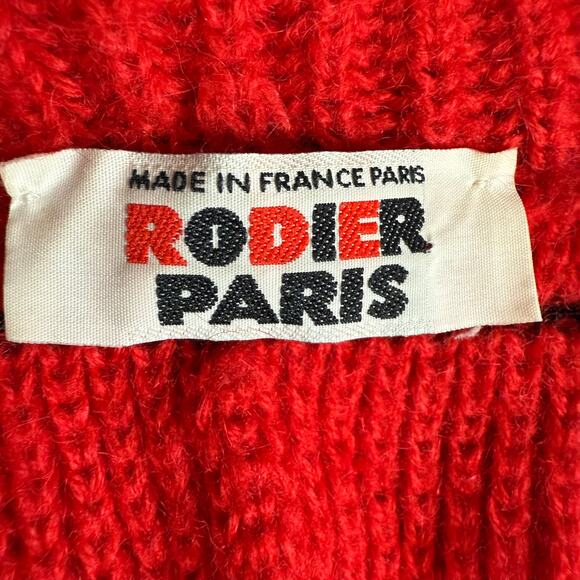 RODIER PARIS Vintage Wool Mohair Blend Size L Long Sleeves Knit Cardigan - Picture 3 of 10
